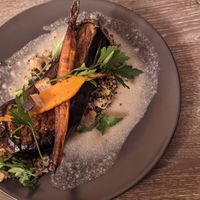 Roasted aubergine amd quinoa at Restaurant l'Angelus in Montpellier