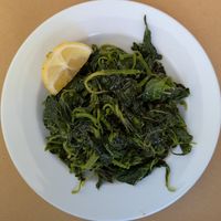Boiled Cretan greens at Tavern O Magos in Crete