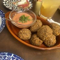Lentils balls with the sauce   at To Steno - Το Στενό in Crete
