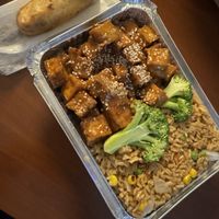 Sesame tofu combo(vegan)  at Golden Wok in Greensboro