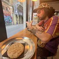 Vegan peanut butter cookie, and vegan matcha cookie.   at Lodetto  in Barcelona