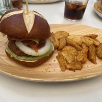 Veggie Burger  at Six Board Game Cafe in Madrid