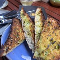 Garlic breadd  at Tacos del Sol in Ambleside