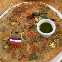 Vegan veggie pancake with pesto at Pancakes - Westermarkt in Amsterdam
