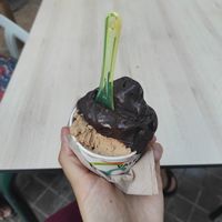 Hazelnut + dark chocolate at Valentino Gelato in Valencia