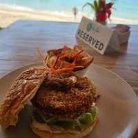 Vegan Tempeh Burger at Hai Bar & Grill in Lembongan