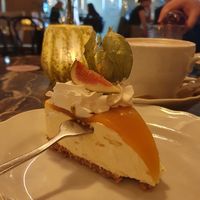 There were three different cake options and I chose the mango passion cheesecake, it was so delicious! For cappuccino you could choose either soya or oat milk which was great. The  at Bakery Miriam  in Jyvaeskylae