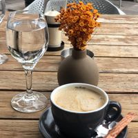 Cappuccino with plant milk  at Luis Gardens in Kaprun