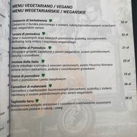 Vegetarian menu at Bella Italia in Mikolajki