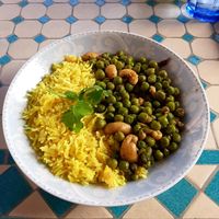 Cashew/Pea Curry & Safran Rice at Cap Lanka in Capbreton
