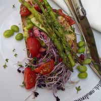 Modified avocado toast at Le Petit Deli in Amsterdam