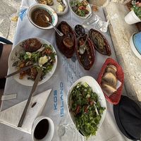 Another two dishes were to arrive after this photo was taken. You never know when they stop serving.  at Taverna Niotis in Kos