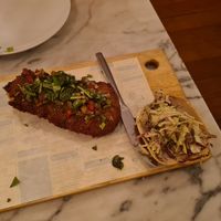 Eggplant schnitzel at Espécie in Porto