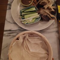 Mushroom pancakes with beancurd and hoisin sauce at Espécie in Porto