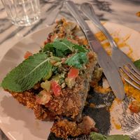 Aubergine Schnitzel at Espécie in Porto