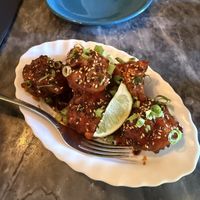 Cauliflower wings (VERY good and not super spicy, just enough)  at Espécie in Porto