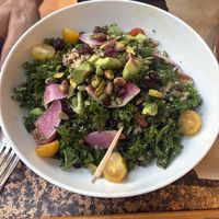 Quinoa and kale salad plant based version - no goat cheese   at Steamworks Brewpub in Vancouver