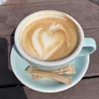 Oat milk latte   at The Lighthouse in Swansea