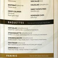 Current lunch menuu  at The Lighthouse in Swansea