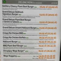 Menu at MAX in Radom