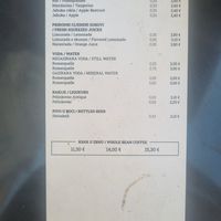 Menu at D16 Coffee in Zadar