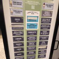 Flavor options at Gelateria La Romana in Rome