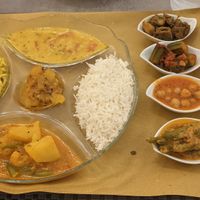 The vegan all you can eat plate (it's labelled as vegetarian/vegetable but is all vegan) at Just Desi in Lecce