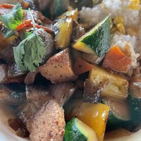 Teriyaki Steak Bowl at Good Vibes in Huntington Beach