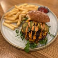 Good vibes burger  at Good Vibes in Huntington Beach