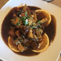 Vegan Orange Chicken, Delicious!  at Good Vibes in Huntington Beach