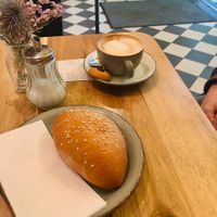 piroschki, coffee at Datscha Bistro in Berlin