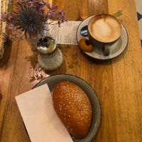 piroschki, coffee at Datscha Bistro in Berlin