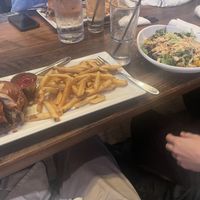 Modified burger and goat cheese salad with out the goat cheese and a different dressing  at American Social in Tampa