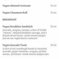 Vegan menu   at Crust & Crumbles in Rockford