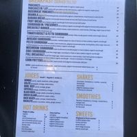 Menu Breakfast and drinks at Pilgrims Vegetarian Cafe in Milton