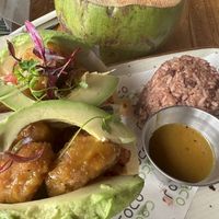 Cauliflower tacos  at Coco Loco in Playa Flamingo