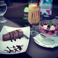 Delicious sweets and frappe  at Barca in Bucharest