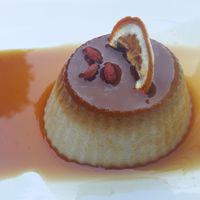 Flan de coco at Barca in Bucharest