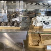 Vegan beetroot and celeriac wrap and vegan energy ball  at Mjölk in Bath