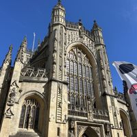 Beautiful view of Bath Abbey from the outdoor seating area  at Mjölk in Bath