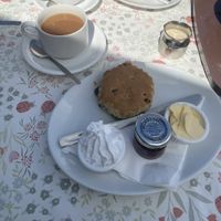 Vegan cream tea and oat milk for the tea.   at Pencil Cottage in Shanklin