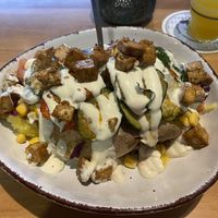 Vegan Kumpir ( Kartoffel, Grillgemüse, Tofu,….) mild gewürzt   at Gude Vibes in Uelzen