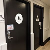 Binary bathroom signage at Rad Radish in San Francisco