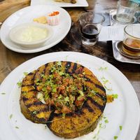 Falafel sandwich and roasted kobocha   at Big Island Brewhaus in Waimea