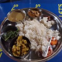 Veg Thali set at Sabal Khaja Ghar in Kathmandu