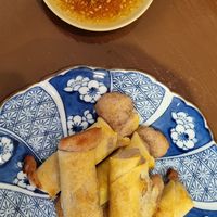 Springrolls filled with taro at Baan Ghu Lhao in Trang