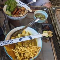 Penang noodle and Kari noodle at Baan Ghu Lhao in Trang