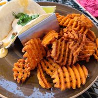 Classic taco with sweet fries at Sunspot in Knoxville