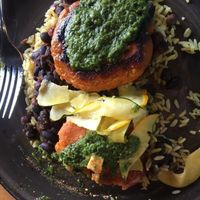 Sweet Potato Tofu Cakes.  Delicious! at Sunspot in Knoxville