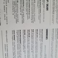 Menu part 2 at Sunspot in Knoxville